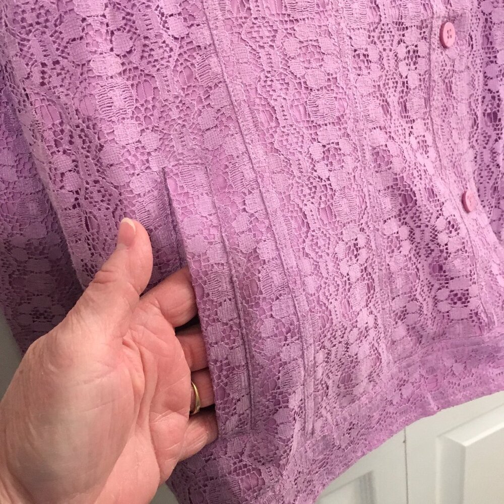 Denim&Co. Lavender Lace Jacket - Picture 6 of 6